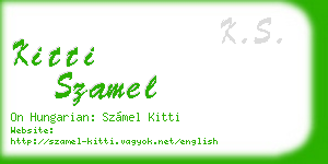 kitti szamel business card